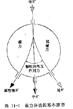 圖11-1 磁力分選的基本原理